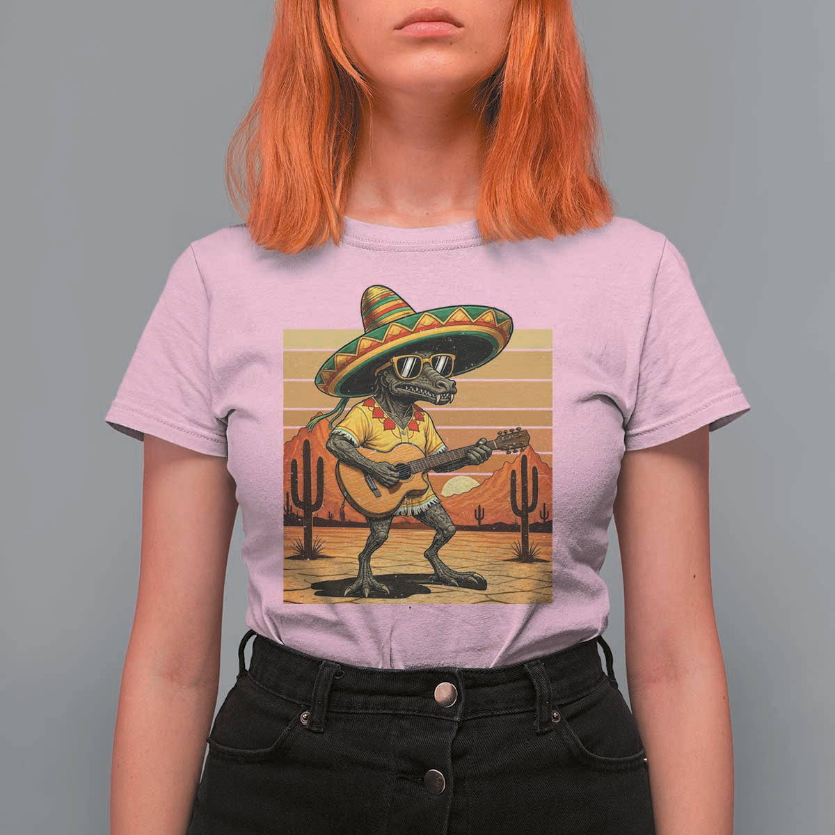 Funny Cinco De Mayo Chupacabra T Shirt For Women Guitar Fiesta Gift