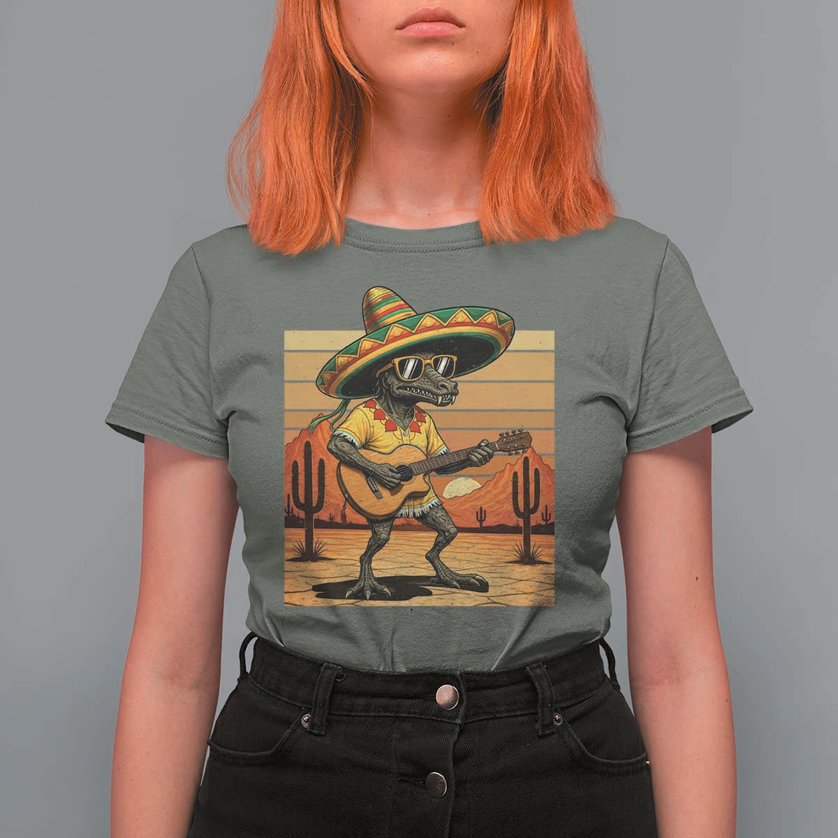 Funny Cinco De Mayo Chupacabra T Shirt For Women Guitar Fiesta Gift