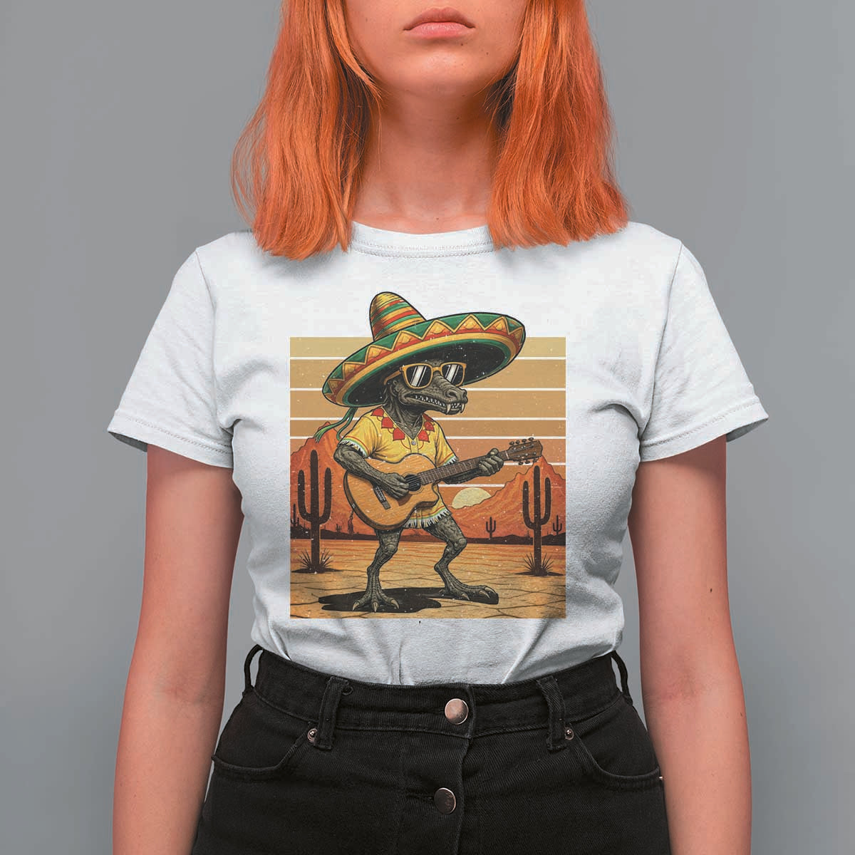Funny Cinco De Mayo Chupacabra T Shirt For Women Guitar Fiesta Gift