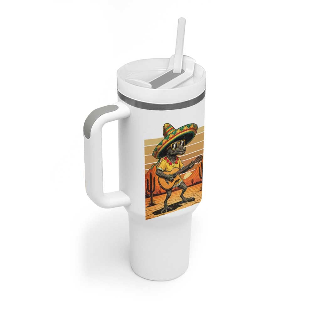Funny Cinco De Mayo Chupacabra Tumbler With Handle Guitar Fiesta Gift