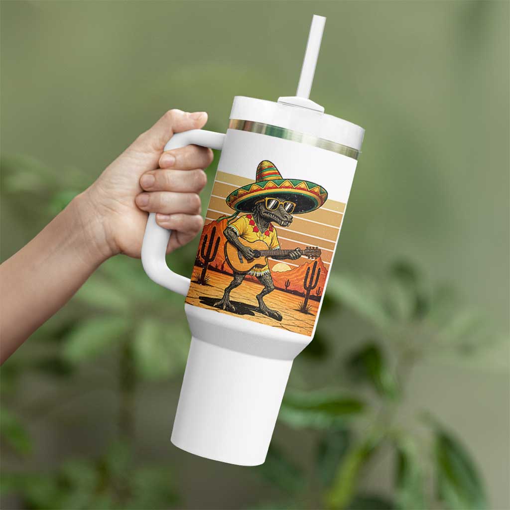 Funny Cinco De Mayo Chupacabra Tumbler With Handle Guitar Fiesta Gift