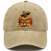 Funny Cinco De Mayo Chupacabra Washed Cotton Baseball Cap Guitar Fiesta Gift