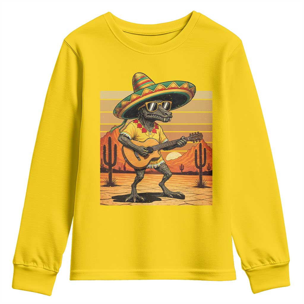 Funny Cinco De Mayo Chupacabra Youth Sweatshirt Guitar Fiesta Gift