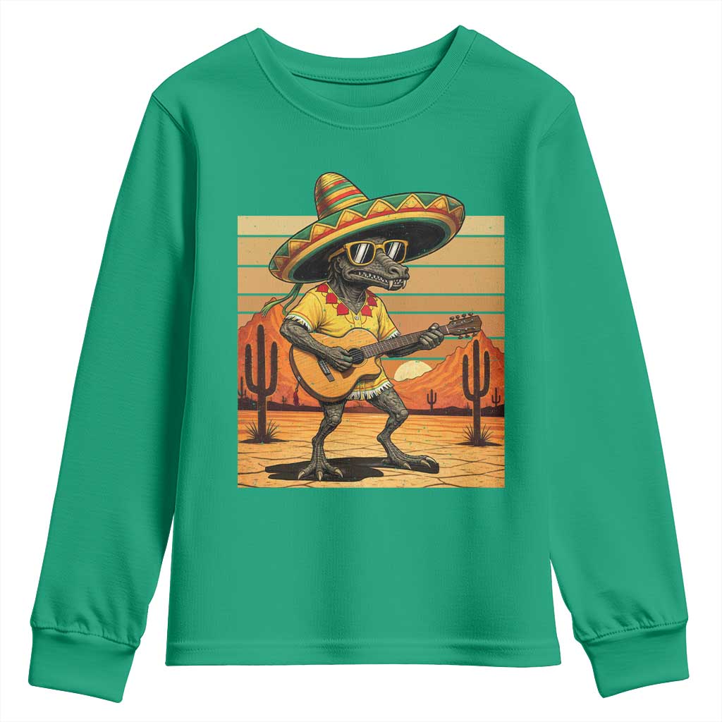 Funny Cinco De Mayo Chupacabra Youth Sweatshirt Guitar Fiesta Gift
