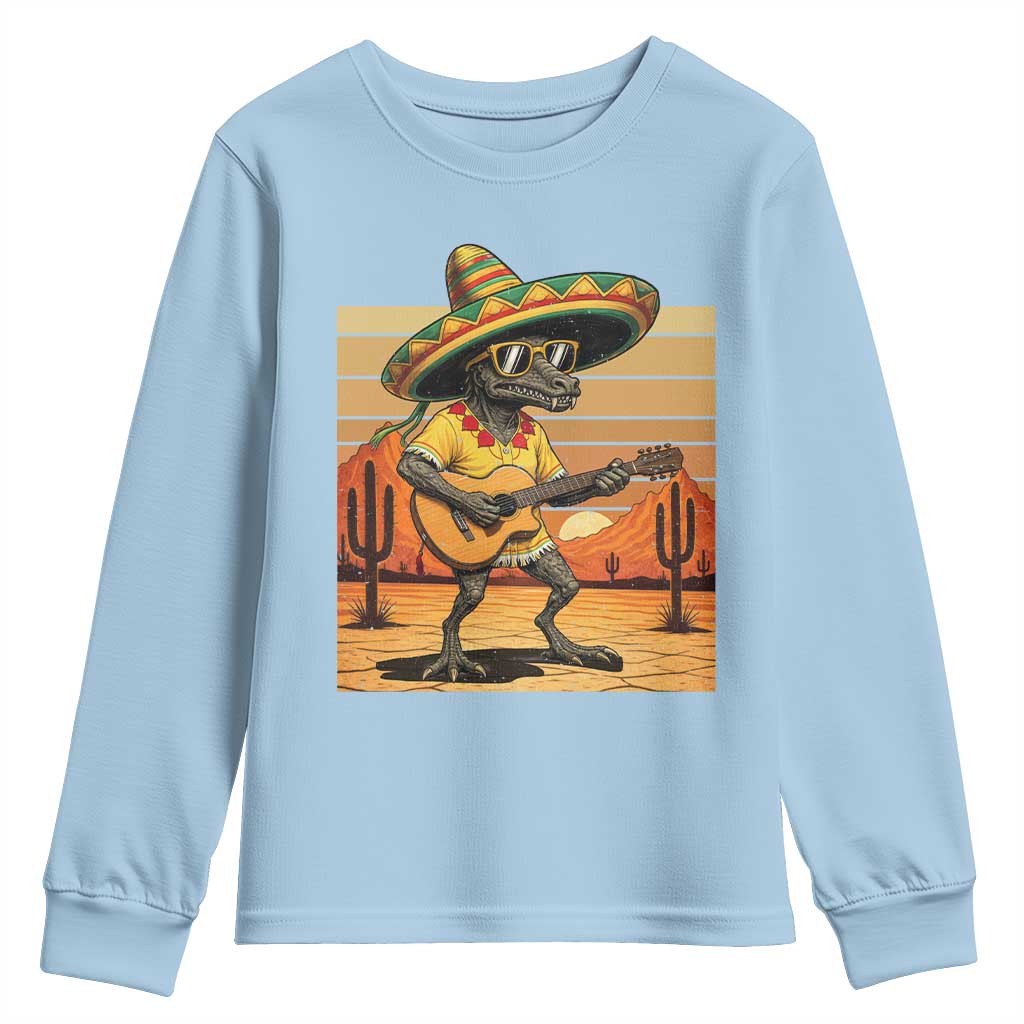 Funny Cinco De Mayo Chupacabra Youth Sweatshirt Guitar Fiesta Gift