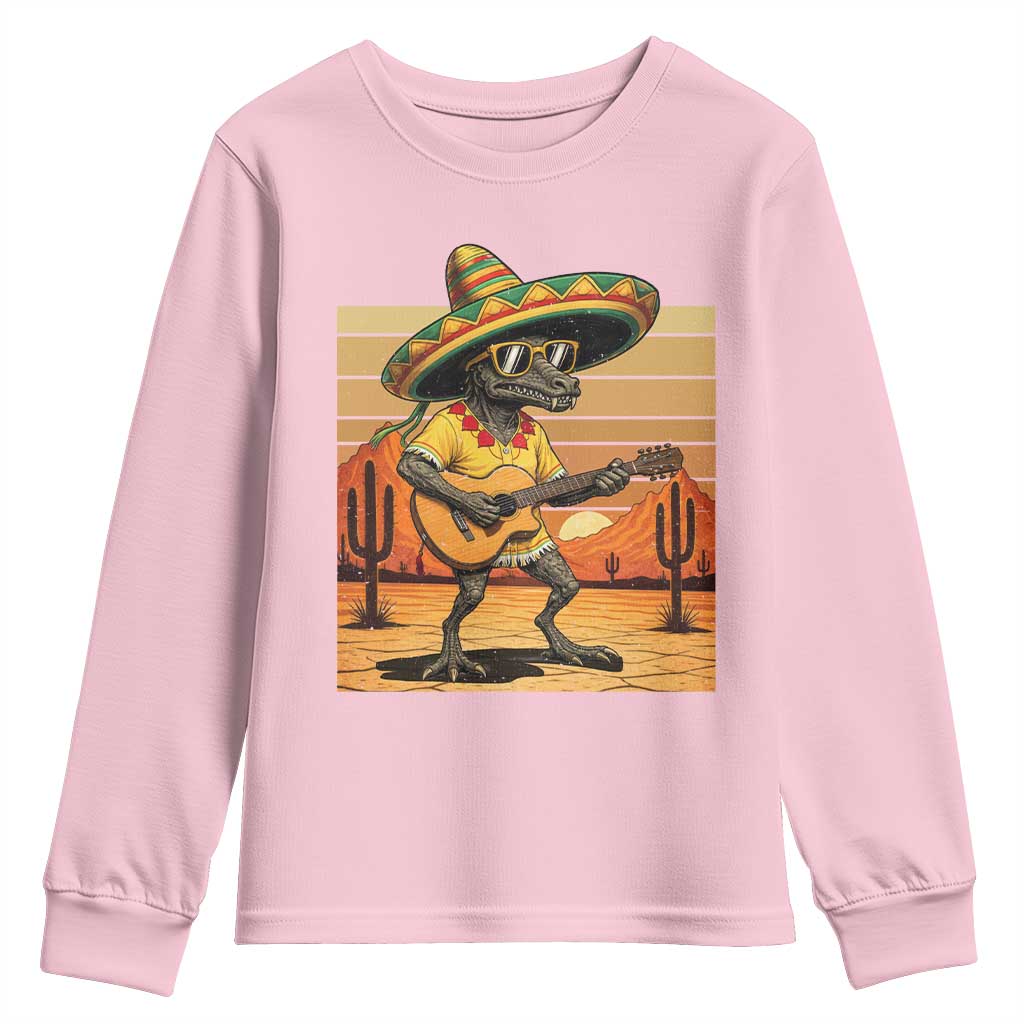 Funny Cinco De Mayo Chupacabra Youth Sweatshirt Guitar Fiesta Gift