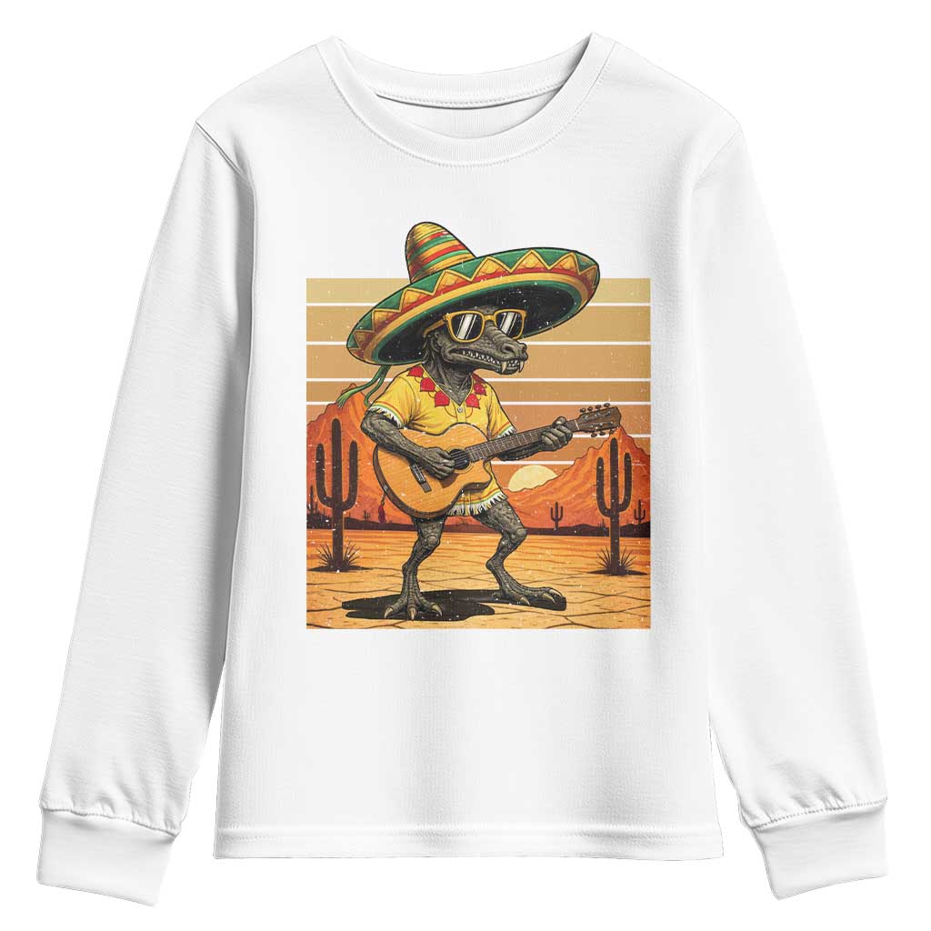 Funny Cinco De Mayo Chupacabra Youth Sweatshirt Guitar Fiesta Gift
