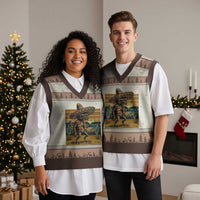Funny Chupacabra Fiesta V-Neck Knit Sweater Vest Cinco De Mayo Gift