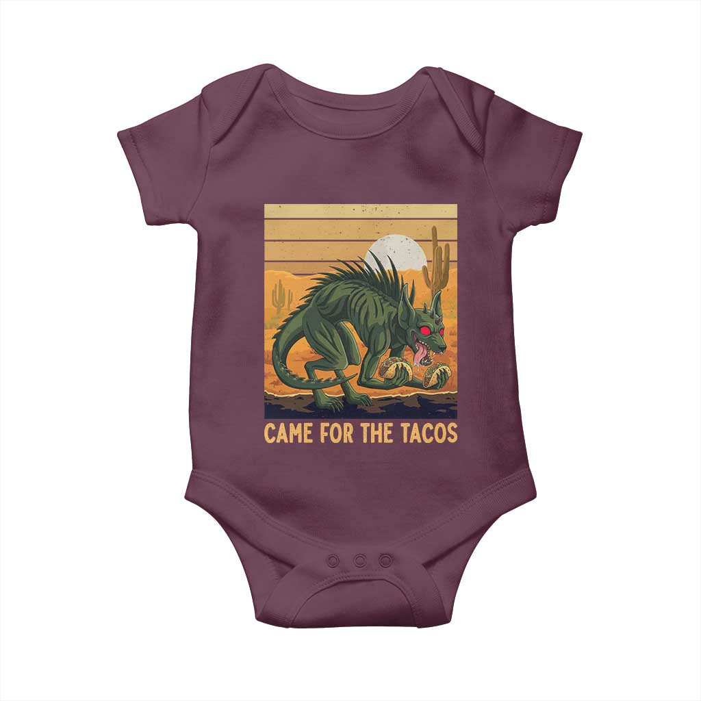 Funny Chupacabra Taco Lover Baby Onesie Came For The Tacos