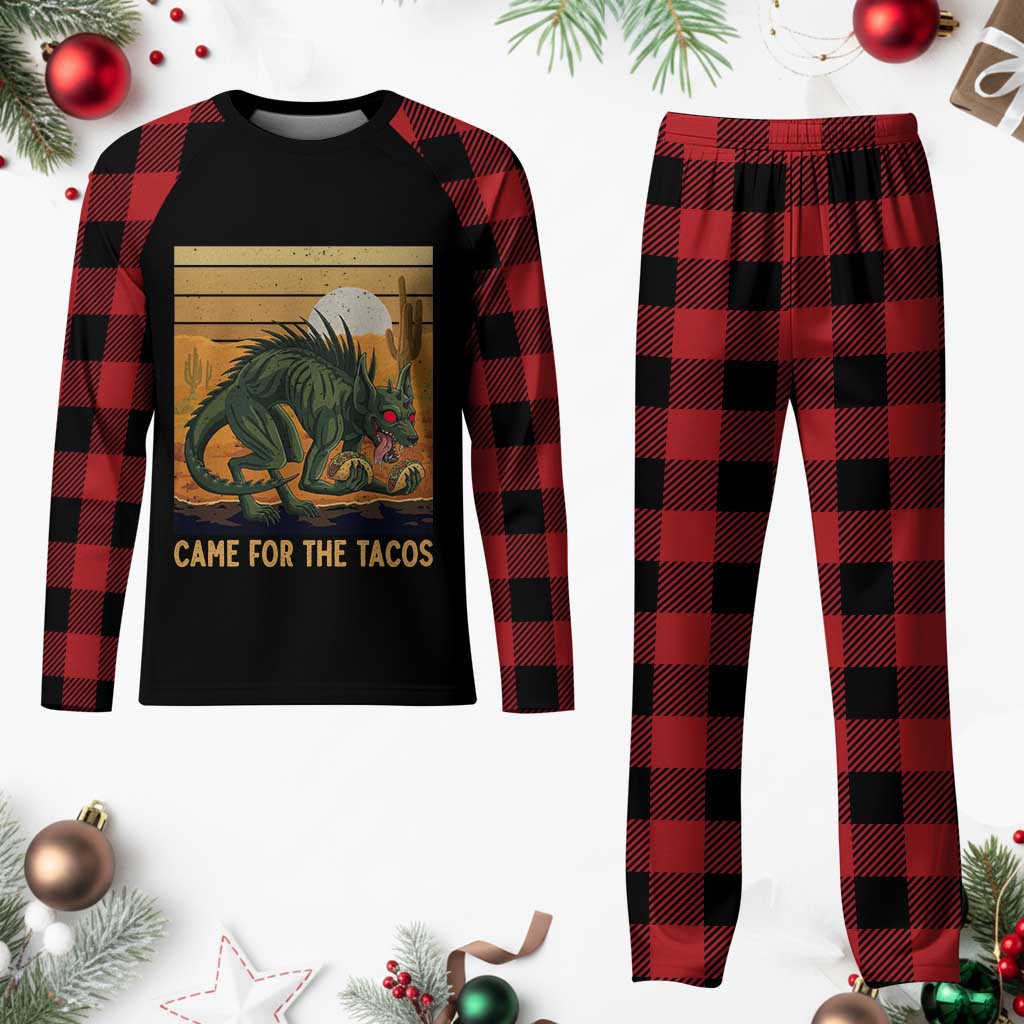 Funny Chupacabra Taco Lover Plaid Pajama Set Came For The Tacos