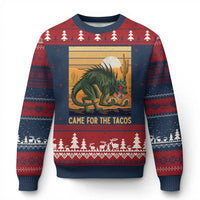 Funny Chupacabra Taco Lover Ugly Christmas Sweater Came For The Tacos