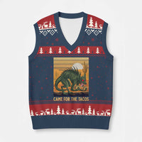 Funny Chupacabra Taco Lover V-Neck Knit Sweater Vest Came For The Tacos