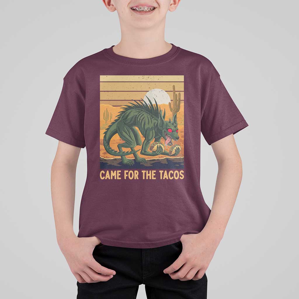 Funny Chupacabra Taco Lover T Shirt For Kid Came For The Tacos