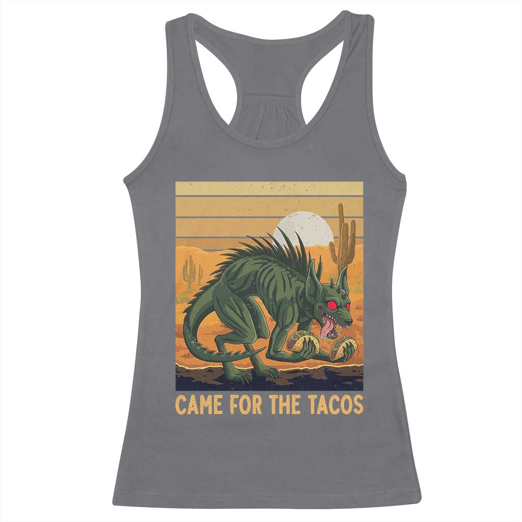 Funny Chupacabra Taco Lover Racerback Tank Top Came For The Tacos