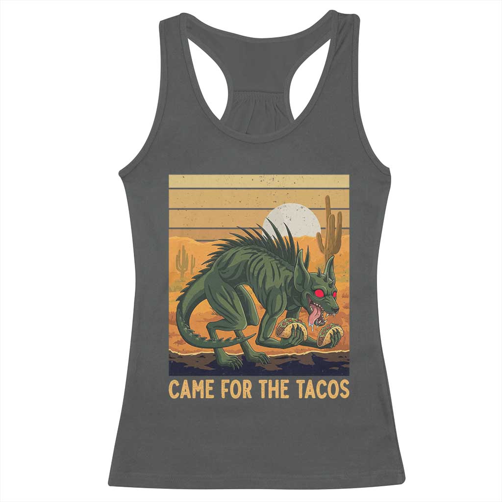 Funny Chupacabra Taco Lover Racerback Tank Top Came For The Tacos