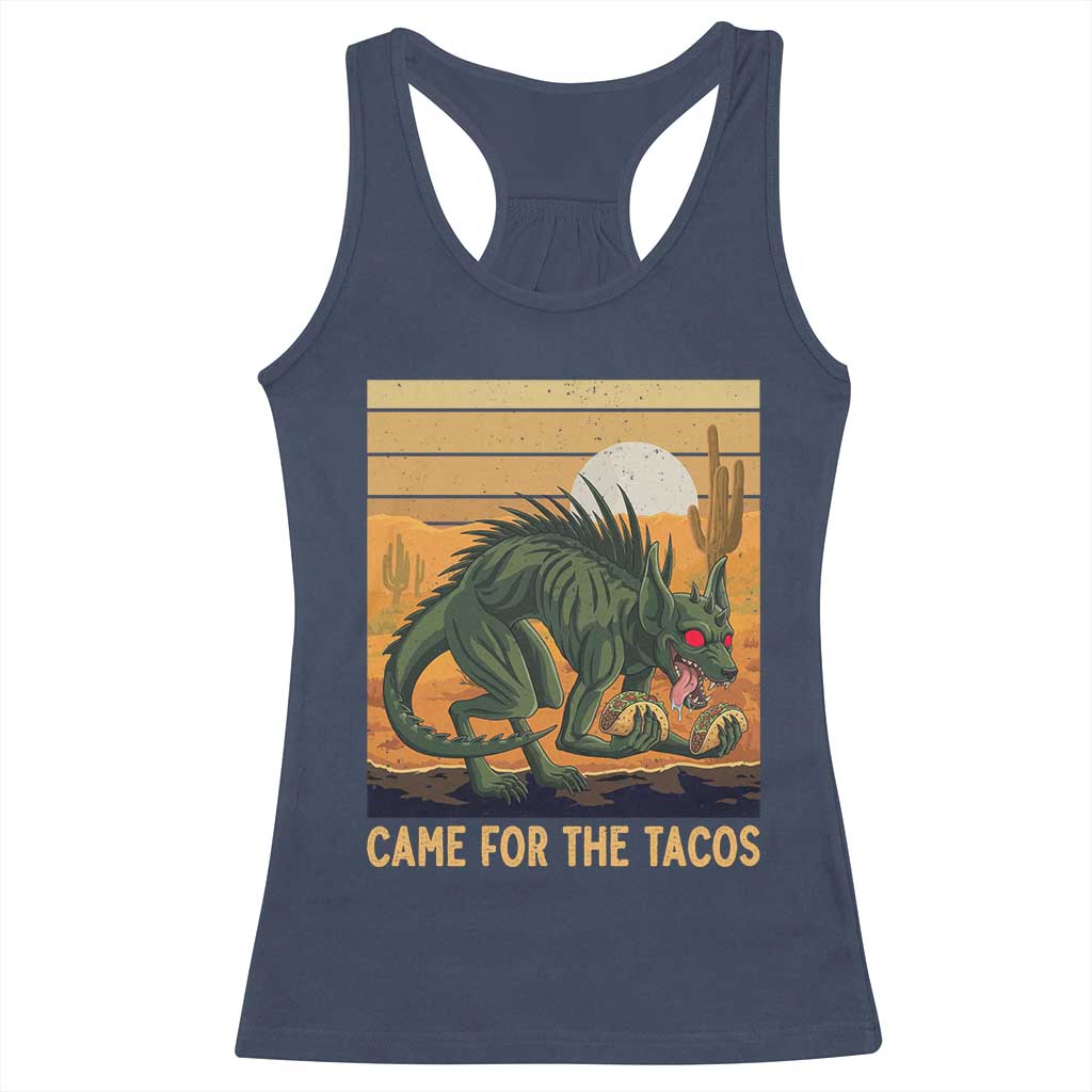 Funny Chupacabra Taco Lover Racerback Tank Top Came For The Tacos