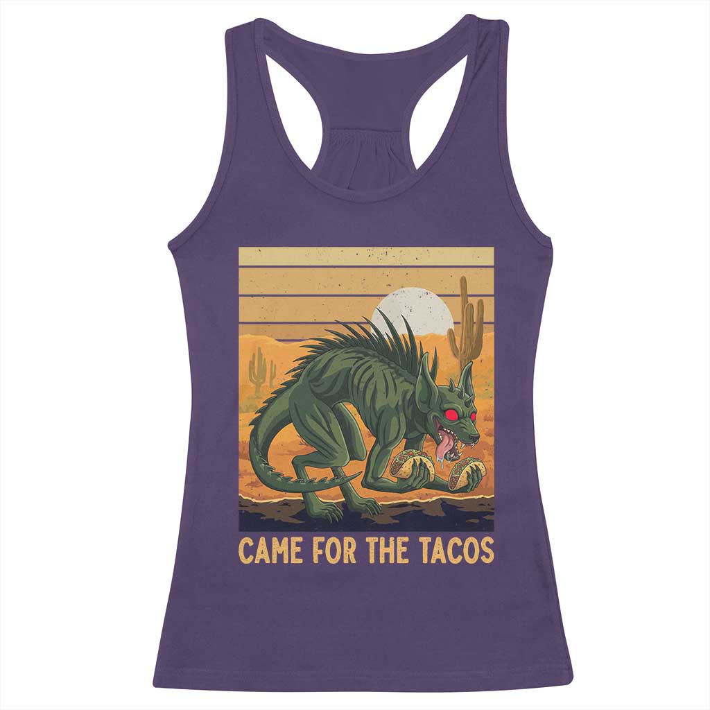 Funny Chupacabra Taco Lover Racerback Tank Top Came For The Tacos