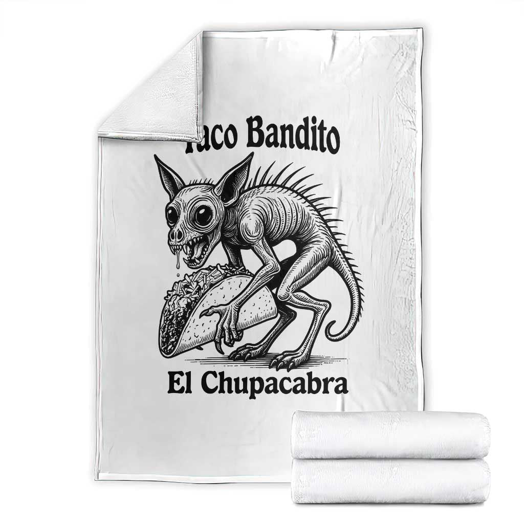 Funny Chupacabra Taco Bandito Throw Blanket Gift For Mexican Food Fan