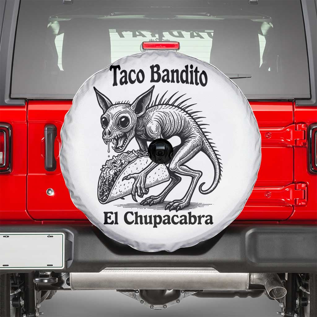 Funny Chupacabra Taco Bandito Spare Tire Cover Gift For Mexican Food Fan