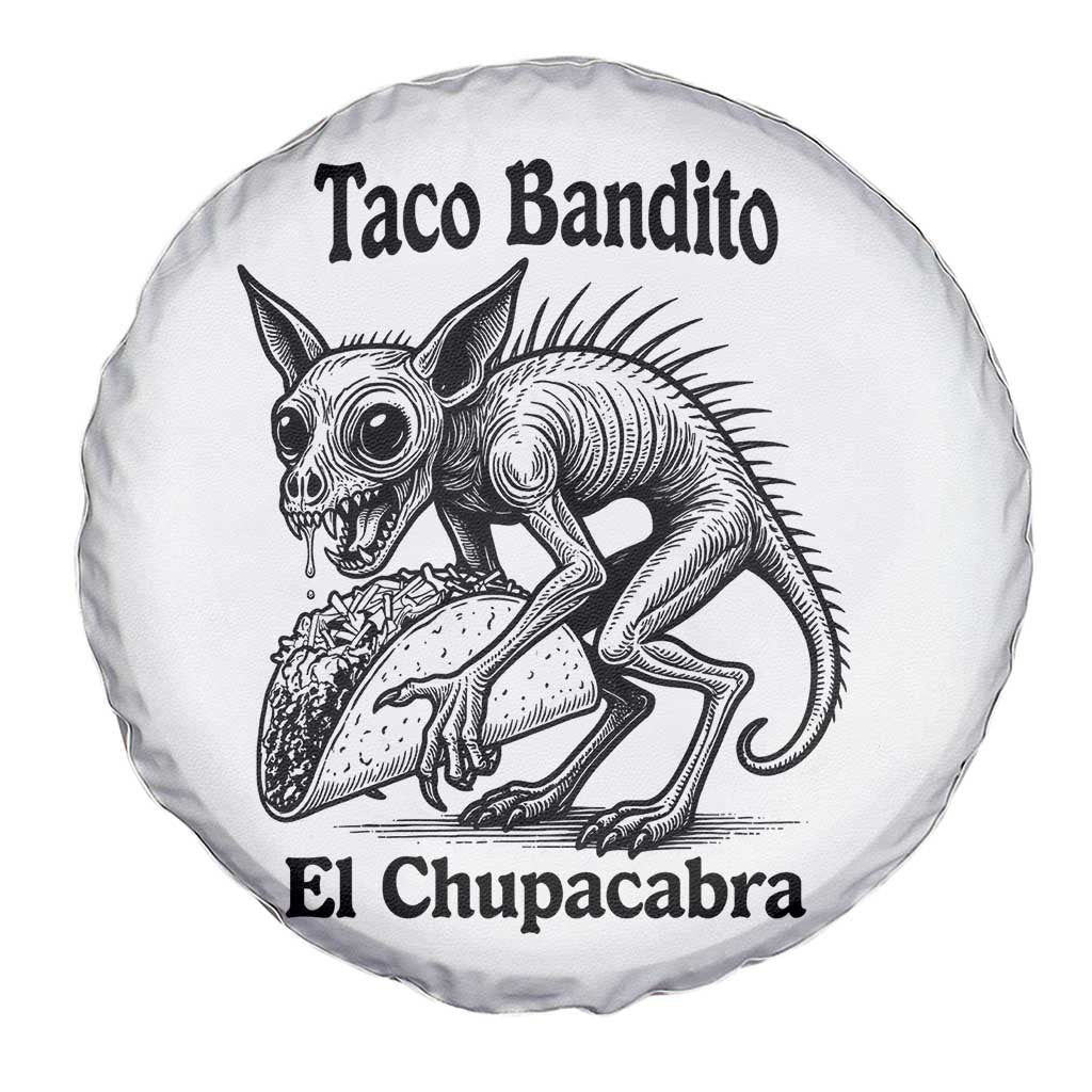 Funny Chupacabra Taco Bandito Spare Tire Cover Gift For Mexican Food Fan