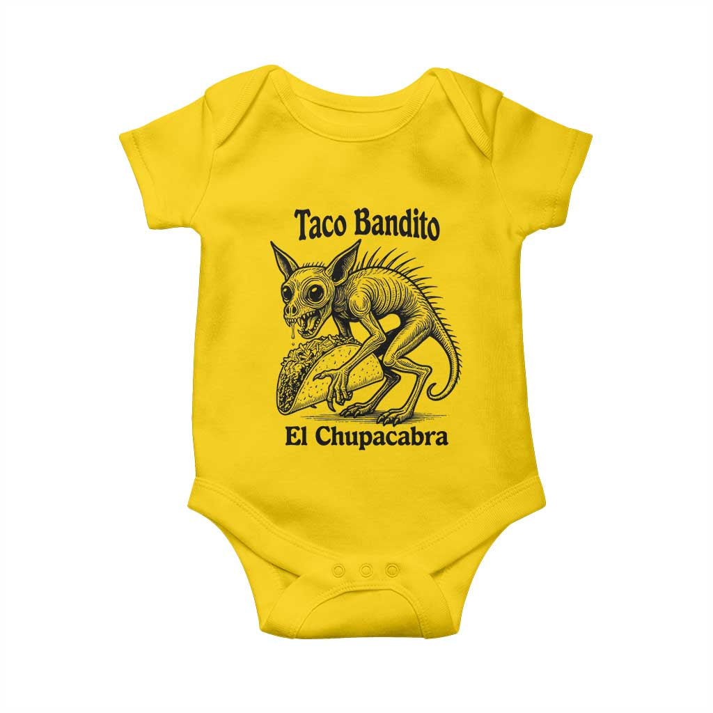 Funny Chupacabra Taco Bandito Baby Onesie Gift For Mexican Food Fan