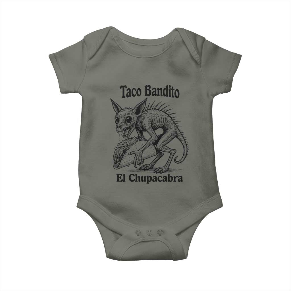 Funny Chupacabra Taco Bandito Baby Onesie Gift For Mexican Food Fan