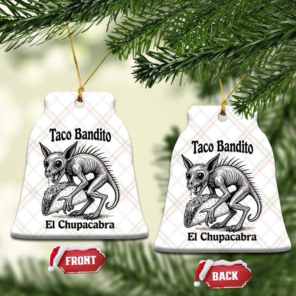 Funny Chupacabra Taco Bandito Ceramic Ornament Gift For Mexican Food Fan