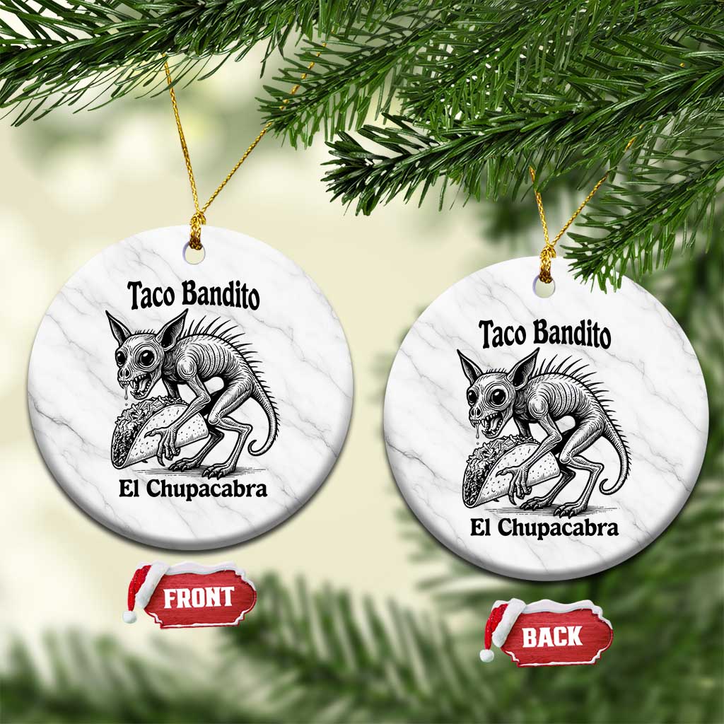 Funny Chupacabra Taco Bandito Ceramic Ornament Gift For Mexican Food Fan