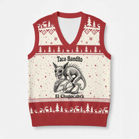 Funny Chupacabra Taco Bandito V-Neck Knit Sweater Vest Gift For Mexican Food Fan