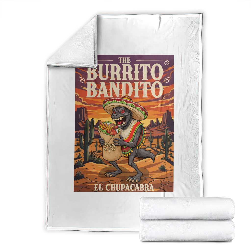 Funny El Chupacabra Burrito Bandito Throw Blanket Cinco De Mayo Gift
