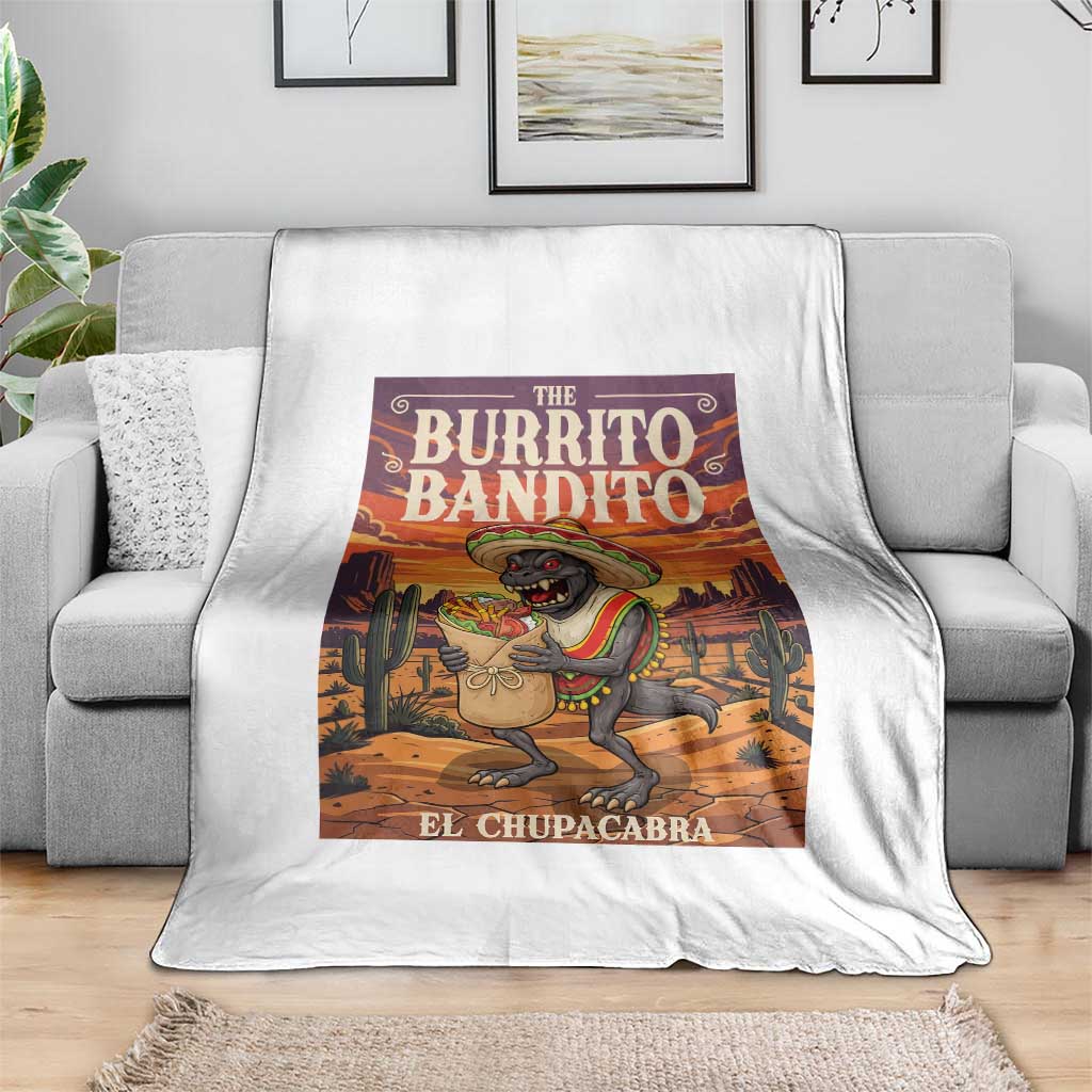 Funny El Chupacabra Burrito Bandito Throw Blanket Cinco De Mayo Gift