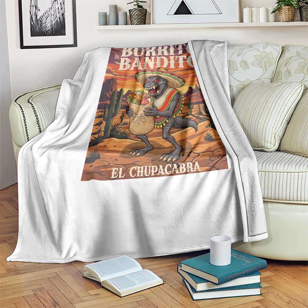 Funny El Chupacabra Burrito Bandito Throw Blanket Cinco De Mayo Gift