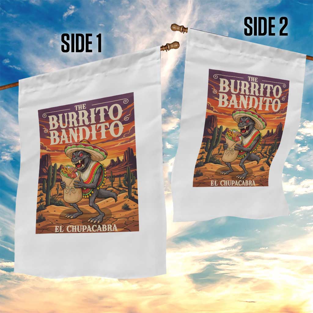 Funny El Chupacabra Burrito Bandito Garden Flag Cinco De Mayo Gift
