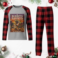 Funny El Chupacabra Burrito Bandito Plaid Pajama Set Cinco De Mayo Gift