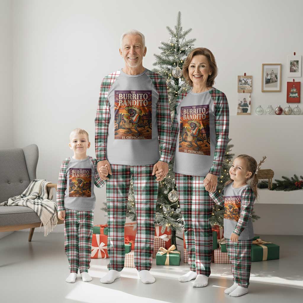 Funny El Chupacabra Burrito Bandito Plaid Pajama Set Cinco De Mayo Gift