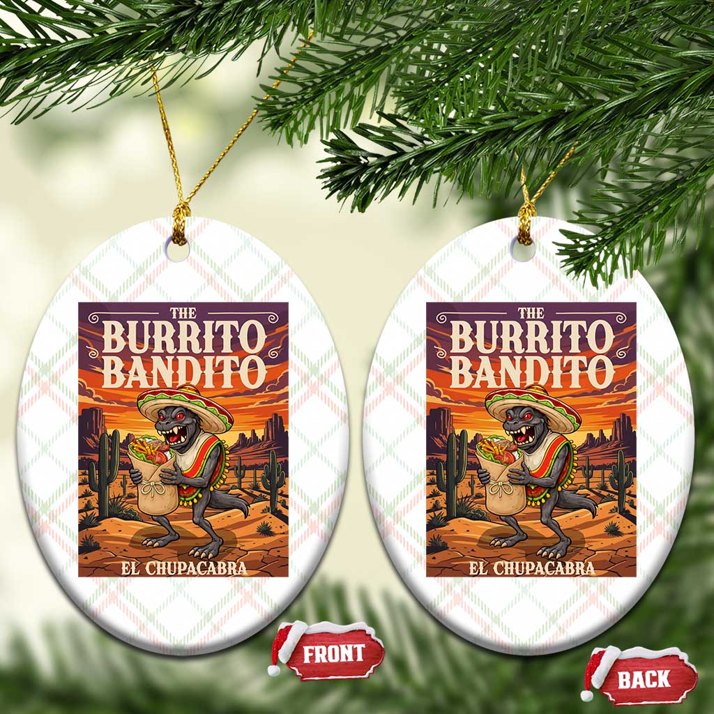 Funny El Chupacabra Burrito Bandito Ceramic Ornament Cinco De Mayo Gift