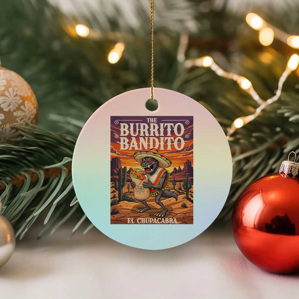 Funny El Chupacabra Burrito Bandito Ceramic Ornament Cinco De Mayo Gift