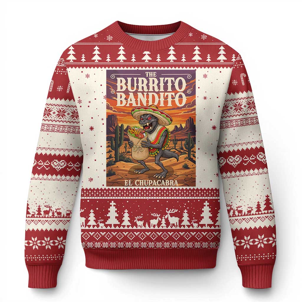 Funny El Chupacabra Burrito Bandito Ugly Christmas Sweater Cinco De Mayo Gift