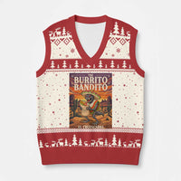 Funny El Chupacabra Burrito Bandito V-Neck Knit Sweater Vest Cinco De Mayo Gift