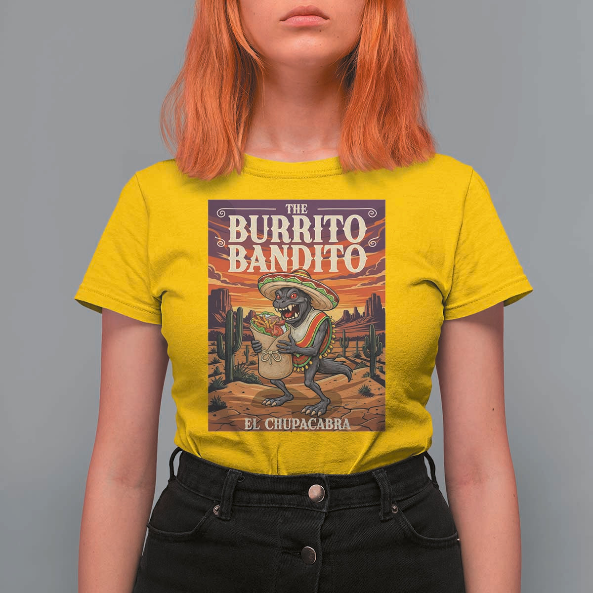 Funny El Chupacabra Burrito Bandito T Shirt For Women Cinco De Mayo Gift
