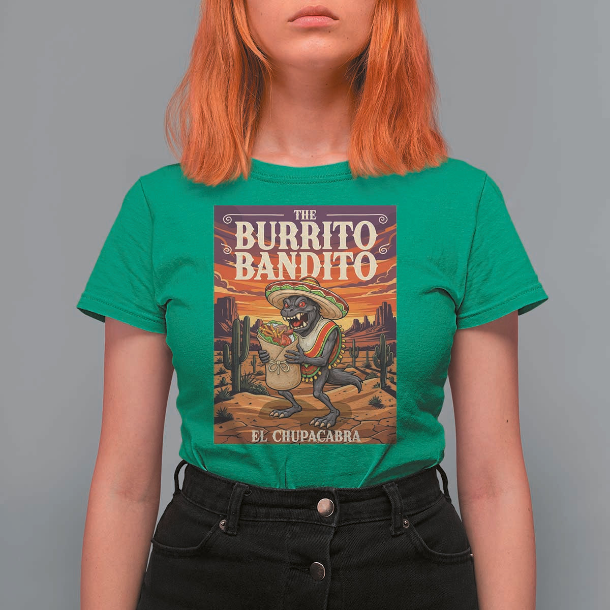 Funny El Chupacabra Burrito Bandito T Shirt For Women Cinco De Mayo Gift