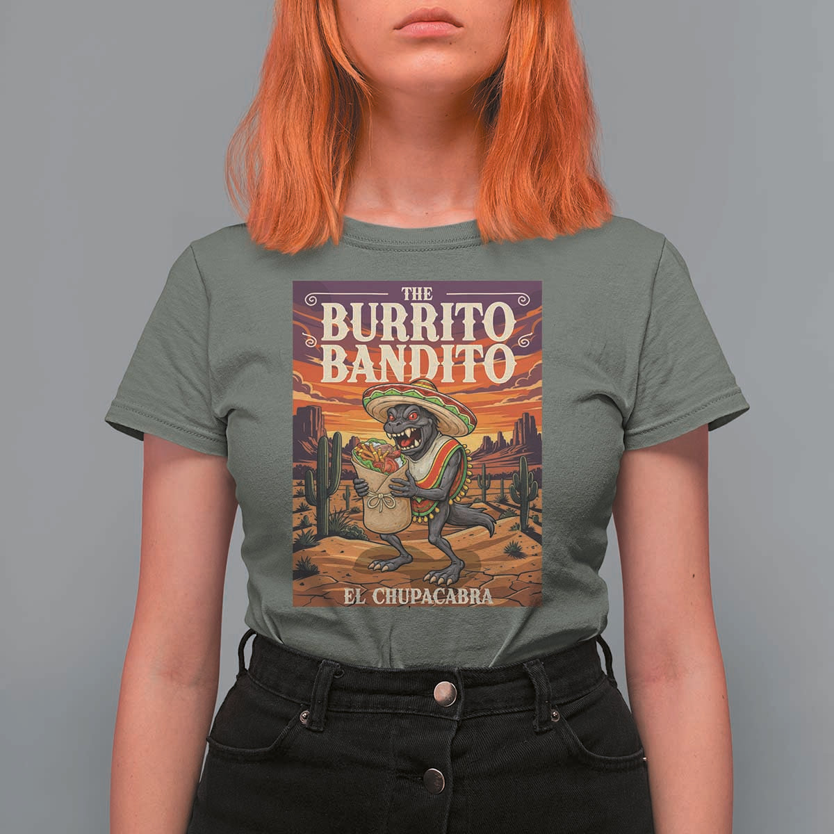Funny El Chupacabra Burrito Bandito T Shirt For Women Cinco De Mayo Gift