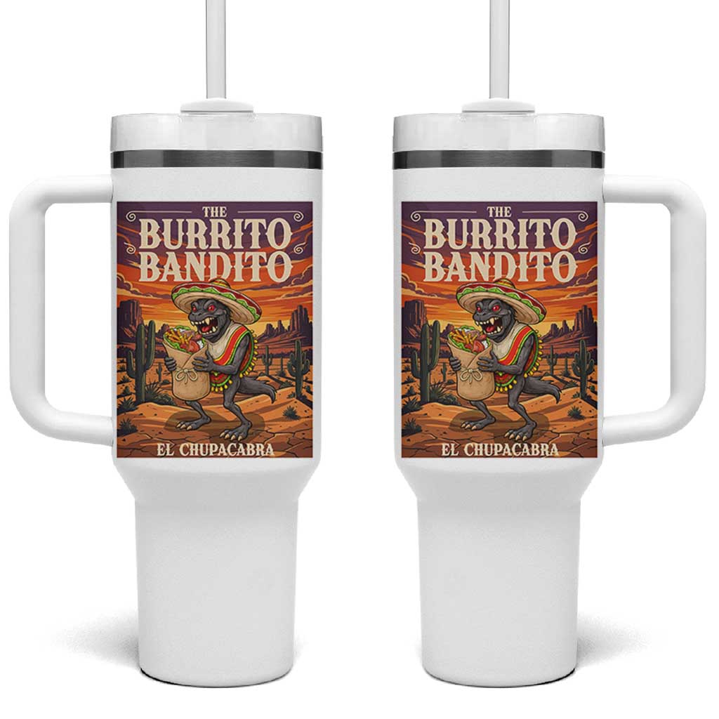 Funny El Chupacabra Burrito Bandito Tumbler With Handle Cinco De Mayo Gift