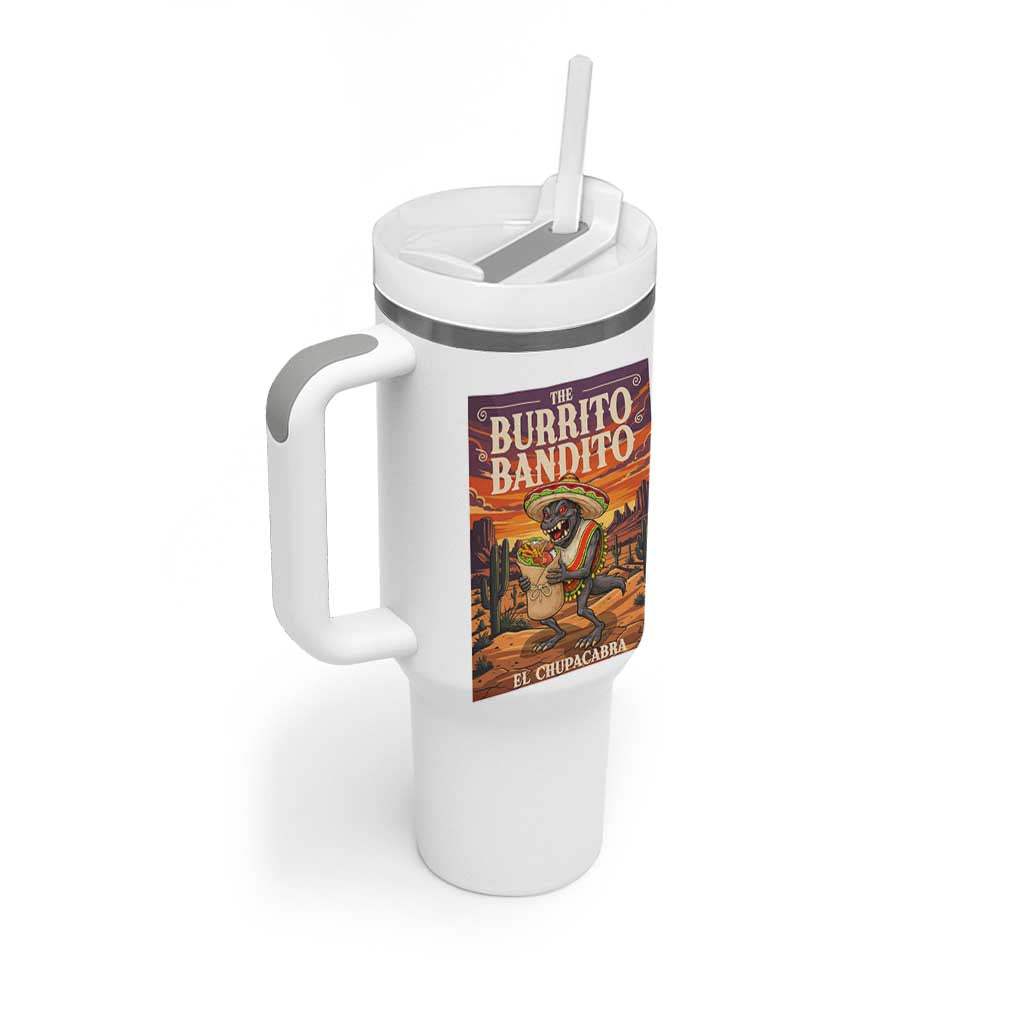 Funny El Chupacabra Burrito Bandito Tumbler With Handle Cinco De Mayo Gift
