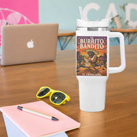Funny El Chupacabra Burrito Bandito Tumbler With Handle Cinco De Mayo Gift