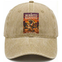Funny El Chupacabra Burrito Bandito Washed Cotton Baseball Cap Cinco De Mayo Gift