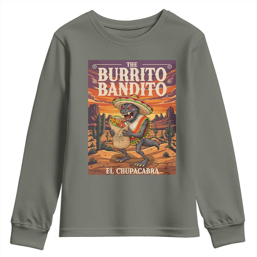 Funny El Chupacabra Burrito Bandito Youth Sweatshirt Cinco De Mayo Gift