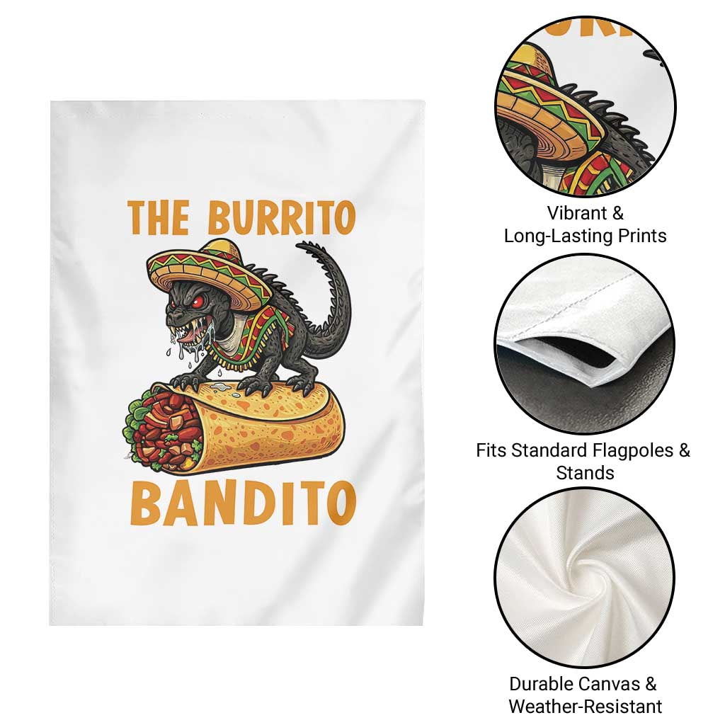 Funny Cinco De Mayo Chupacabra Garden Flag The Burrito Bandito
