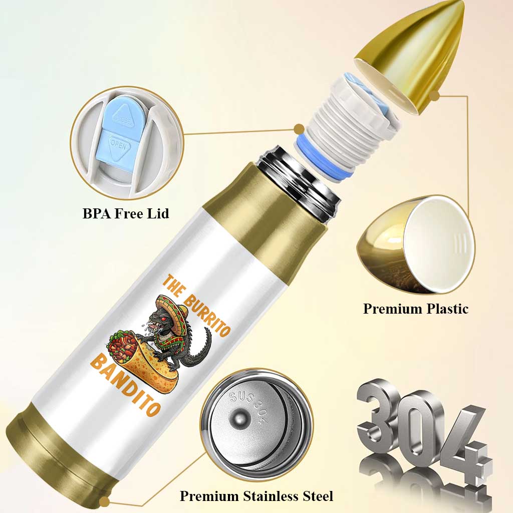 Funny Cinco De Mayo Chupacabra Bullet Tumbler The Burrito Bandito