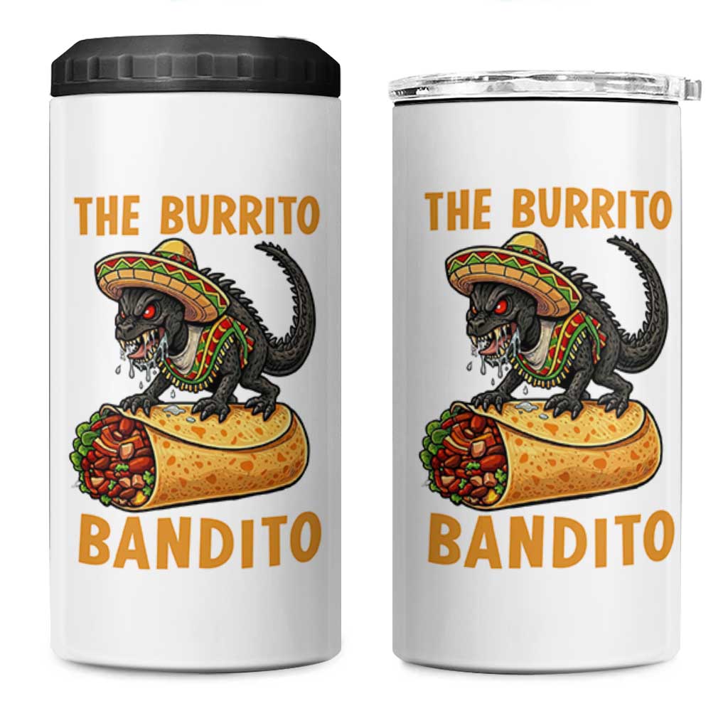 Funny Cinco De Mayo Chupacabra 4 in 1 Can Cooler Tumbler The Burrito Bandito